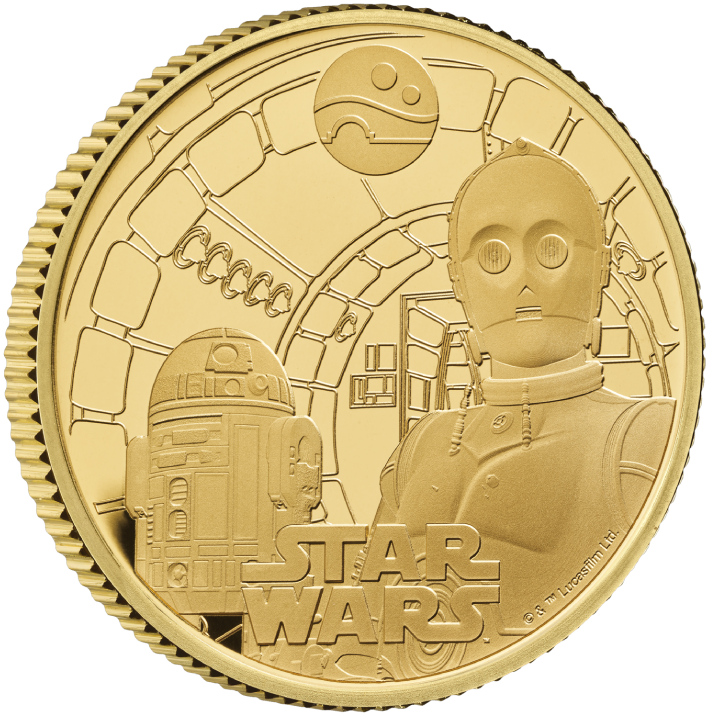 Star Wars: R2-D2 and C-3PO 1/4 oz Gold 2023 Proof