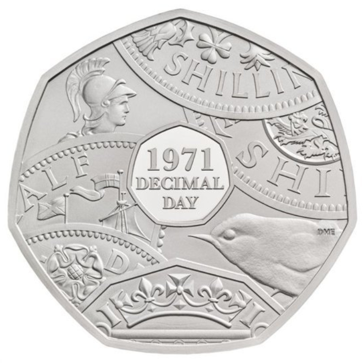 The 50th Anniversary of Decimal Day 2021 Proof Piedfort Coin