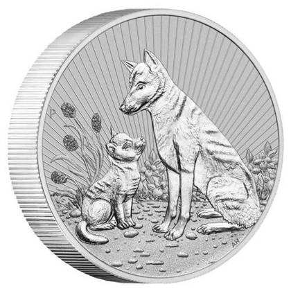 The Next Generation: Mother and Baby Dingo 2 oz Silver 2022 Piedfort Individual Bullion Coin