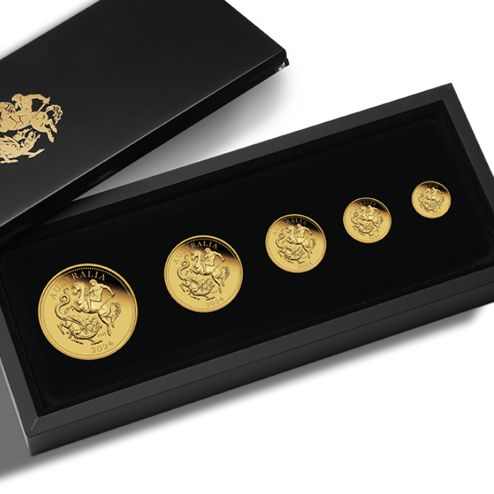 The Perth Mint’s 125th Anniversary - Australia Sovereign Five-Coin Set Gold 2024 Proof Coin