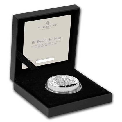 The Royal Tudor Beasts: Lion of England 2 oz Silber 2022 Proof