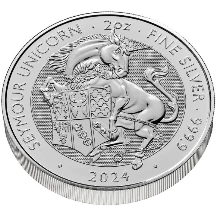 The Royal Tudor Beasts: The Seymour Unicorn 2 oz Silber 2024