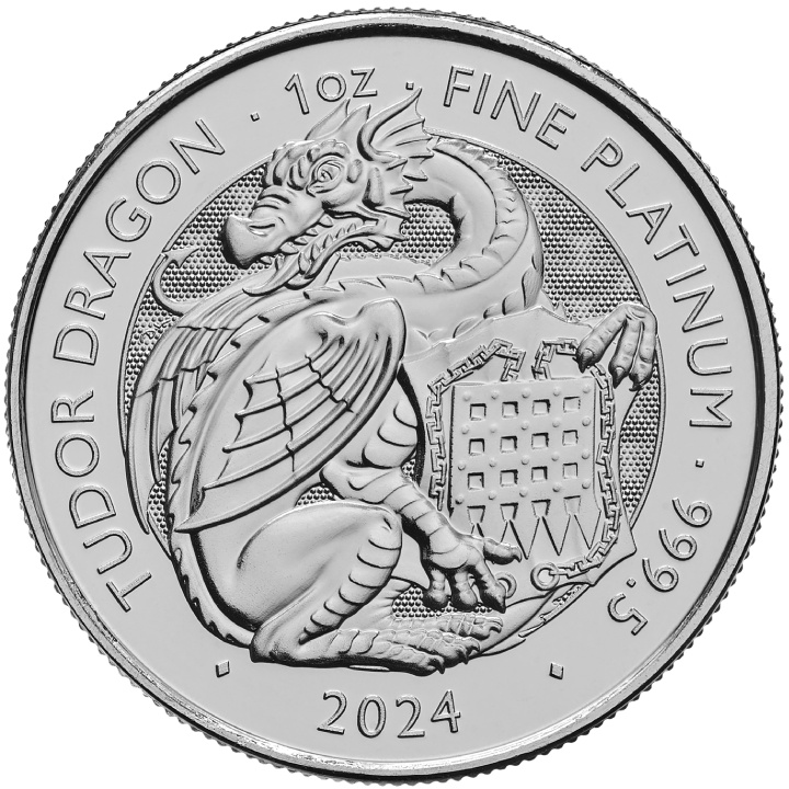 The Royal Tudor Beasts: The Tudor Dragon 1 oz Platinum 2024