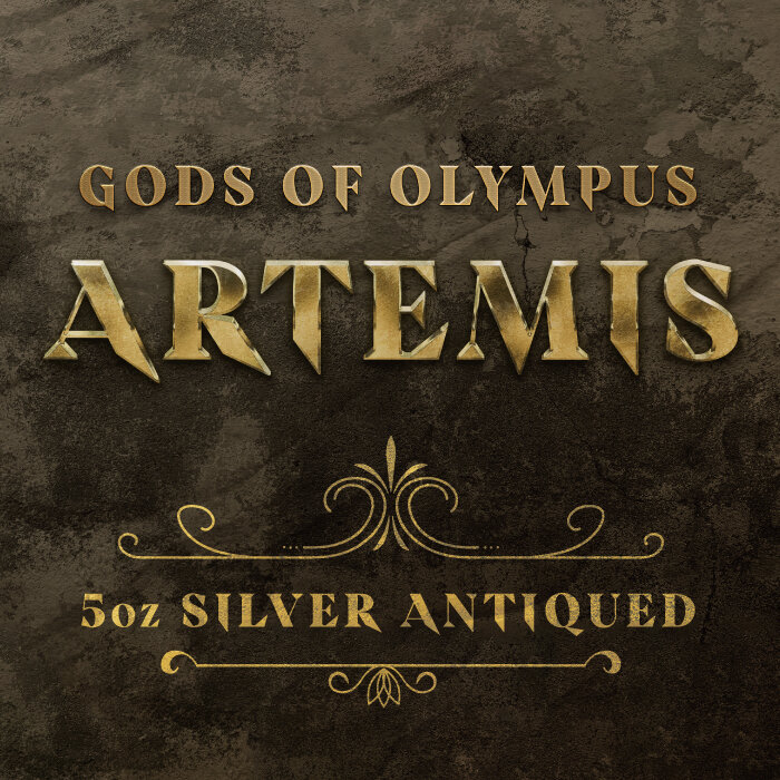 Tuvalu: Gods of Olympus - Artemis 5 oz Silber 2023 Antiqued Coin