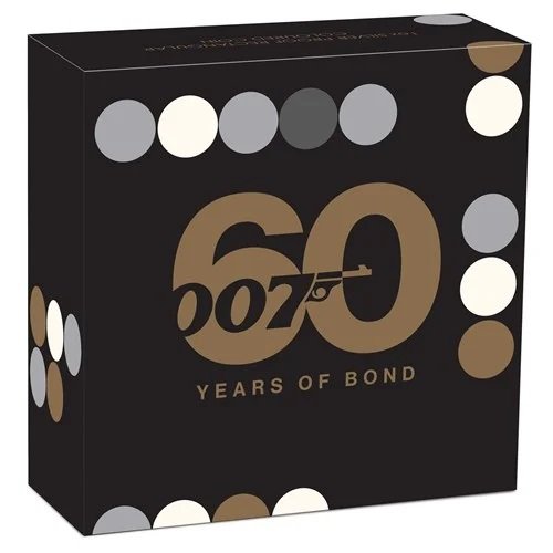 Tuvalu: James Bond coloured 60th Anniversary 1 oz Silber 2022 Rectangular Coin