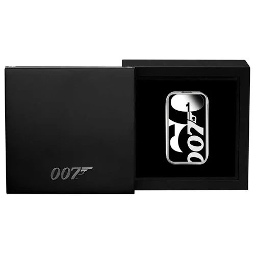 Tuvalu: James Bond coloured 60th Anniversary 1 oz Silber 2022 Rectangular Coin