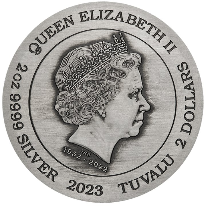 Tuvalu: The Phantom coloured 2 oz Silber 2023 Antiqued Coin