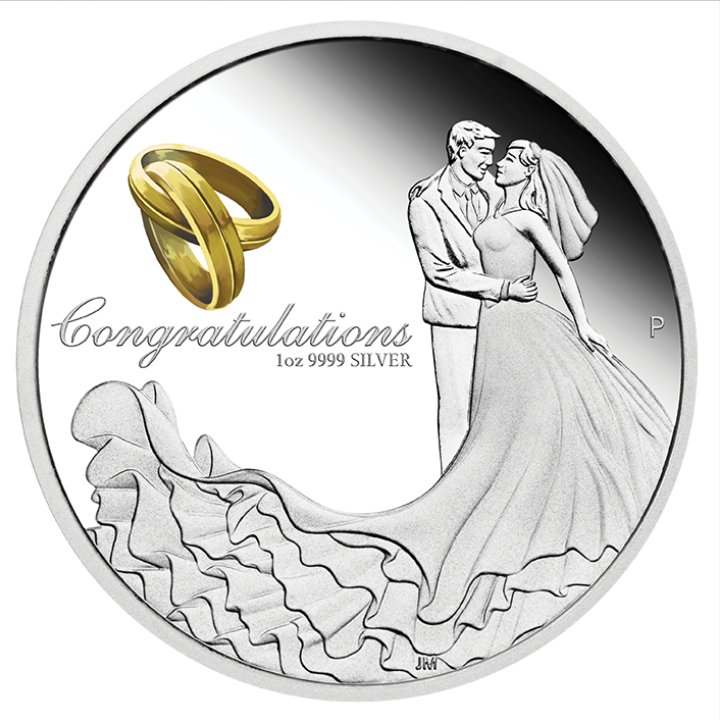 Wedding coloured 1 oz Silber 2023 Proof