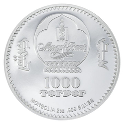  Mongolia: Peter Carl Fabergé – Tsarevich Egg coloured 2 oz Silber 2023 Proof High Relief Coin