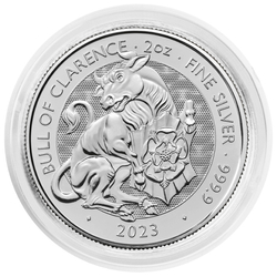  The Royal Tudor Beasts: The Bull of Clarence 2 oz Silber 2023