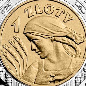 100th anniversary of the introduction of the Polish zloty into circulation 1 PLN Silver 2024 Gilded Proof