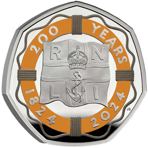 200 Years of the RNLI 2024 50p coloured Silber 2024 Proof 