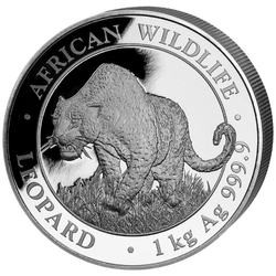 African Wildlife: Leopard 1000 grams Silber 2023