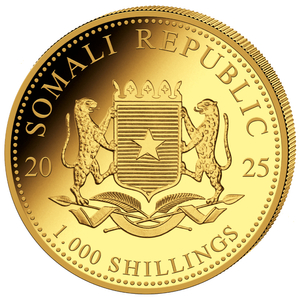 African Wildlife: Somalia Elephant 1 oz Gold 2025