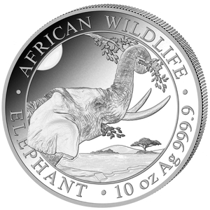 African Wildlife: Somalia Elephant 10 oz Silber 2023