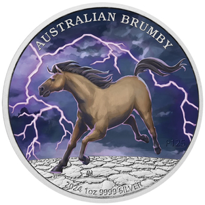 Australian Brumby coloured 1 oz Silber 2024