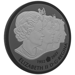 Canada: Queen Elizabeth II's Royal Cypher $20 Silver 2022 Black Rhodium Matte Proof