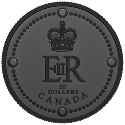 Canada: Queen Elizabeth II's Royal Cypher $20 Silver 2022 Black Rhodium Matte Proof