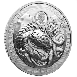 Canada: Year of the Dragon $50 Silver 2024 Proof Extraordinarily High Relief