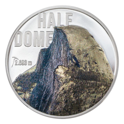 Cook Islands: Mountains – Half Dome coloured 2 oz Silber 2023 Proof Ultra High Relief Coin