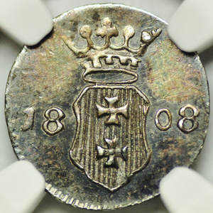 Die Freie Stadt Danzig: 1 Schilling Silber 1808-M NGC MS62