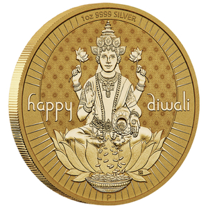 Diwali 1 oz Silver 2024 Gilded Medallion