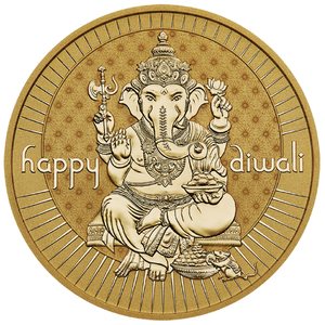 Diwali 1 oz Silver 2024 Gilded Medallion