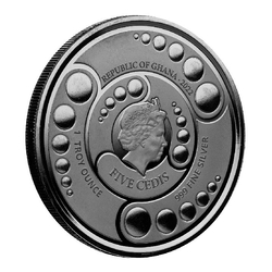 Ghana: Alien coloured 1 oz Silver 2022 Black Rhodium Proof Coin