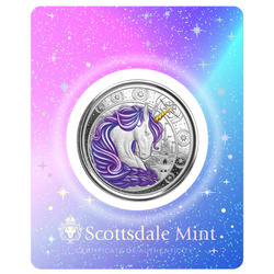 Ghana: Unicorn "Aurora" coloured 1 oz Silber 2023 Proof (coin in card)