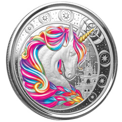 Ghana: Unicorn "Blossom" coloured 1 oz Silver 2023 Proof (coin in card)