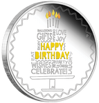 Happy Birthday coloured 1 oz Silber 2022 Proof