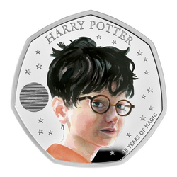 Harry Potter coloured 25th Anniversary II 50p Silver 2022 Proof 