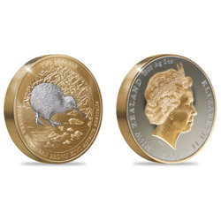 Kiwi 2 oz Silber 2023 Gilded Black Proof Coin