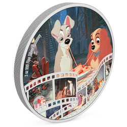 Niue: Disney Cinema Masterpieces - Lady and the Tramp coloured 3 oz Silber 2023 Proof