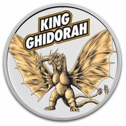 Niue: Godzilla vs Monsters - King Ghidorah coloured 1 oz Silber 2023 Slab