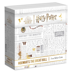 Niue: Harry Potter - Hogwarts The Great Hall 3 oz Silber 2022 Antique Finish