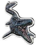 Niue: Jurassic World - Mosasaurus coloured 2 oz Silver 2022 Antiqued Coin 