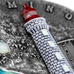 Niue: Lighthouse Petit Minou coloured $5 Silber 2022 High Relief Antiqued Coin