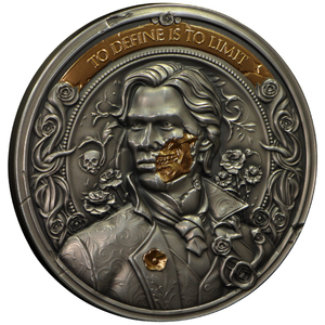 Niue: Reading Challenge - The Picture of Dorian Gray $5 Silber 2024 Gilded High Relief Antiqued Coin