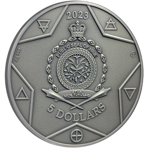 Niue: The Elements - Sun coloured $5 Silver 2023 High Relief Antiqued Coin