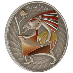 Niue: World of Cryptids - Baba Yaga $2 coloured Silber 2023 High Relief Antiqued Coin