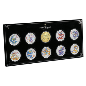 Perth Mint: Lunar III  - Year of the Dragon 1/2 oz Silver 10 Coin Set 2024