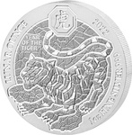 Rwanda: Lunar - Jahr des Tigers 1 oz Silber 2022