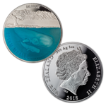 Sperm Whale coloured 1 oz Silber 2018 Proof