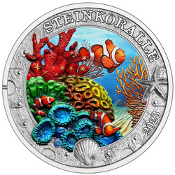 Stony Coral coloured 3 Euro Copper 2023