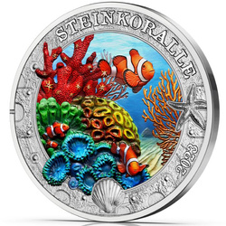 Stony Coral coloured 3 Euro Copper 2023