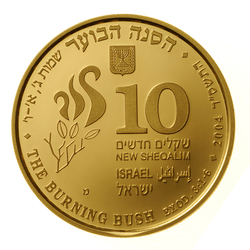 The Burning Bush 10 NIS Gold 2004 Proof 