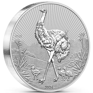 The Next Generation: Mother and Baby Emu 10 oz Silber 2024 Piedfort