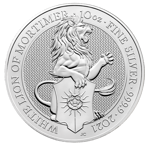 The Queen’s Beasts 2021: The White Lion of Mortimer 10 oz Silber