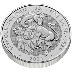 The Royal Tudor Beasts: The Seymour Unicorn 2 oz Silber 2024